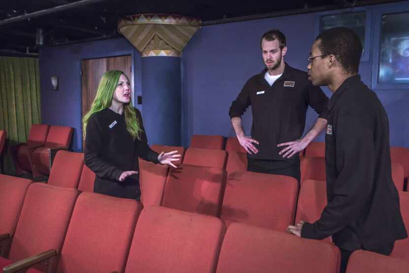From left, Mikaela Krantz, Alex Organ and Jared Wilson acted in a scene from the play The...