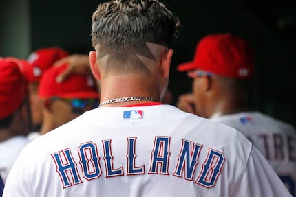 Photo: Derek Holland, who has been rocking a 'Wild Thing' haircut