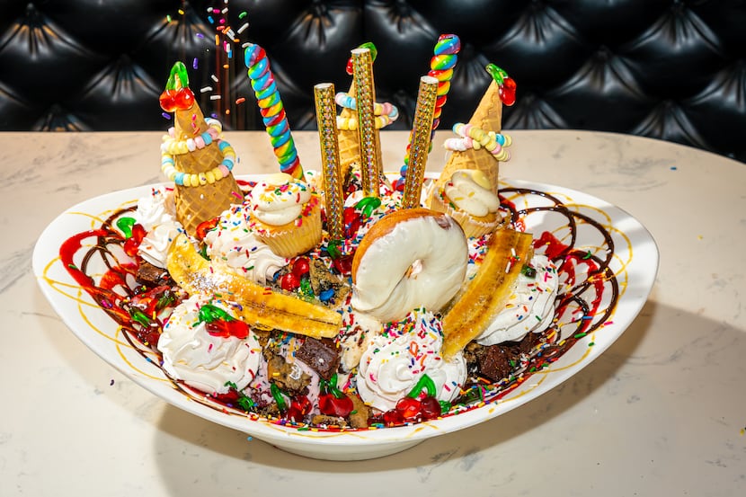 Perhaps the most eye-catching dessert at Sugar Factory is the $99 World Famous Sugar Factory...