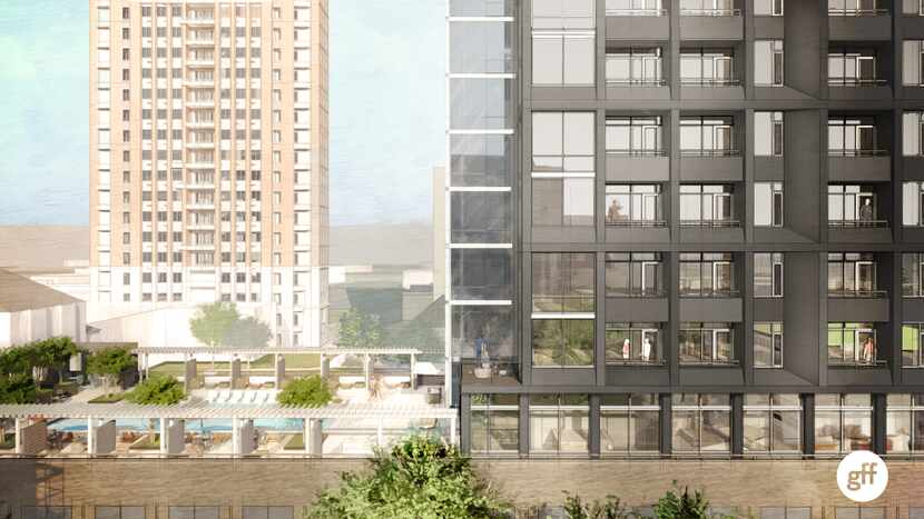 The residential tower will have a third-floor pool deck.