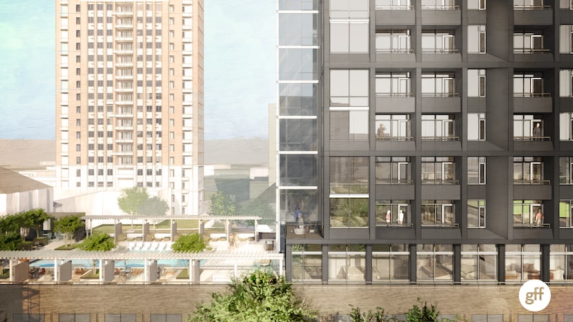 The residential tower will have a third-floor pool deck.