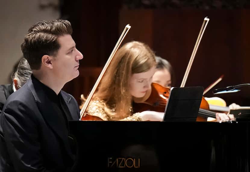 Pianist Alessio Bax performs with the Orpheus Chamber Orchestra during a Tower Arts Series...