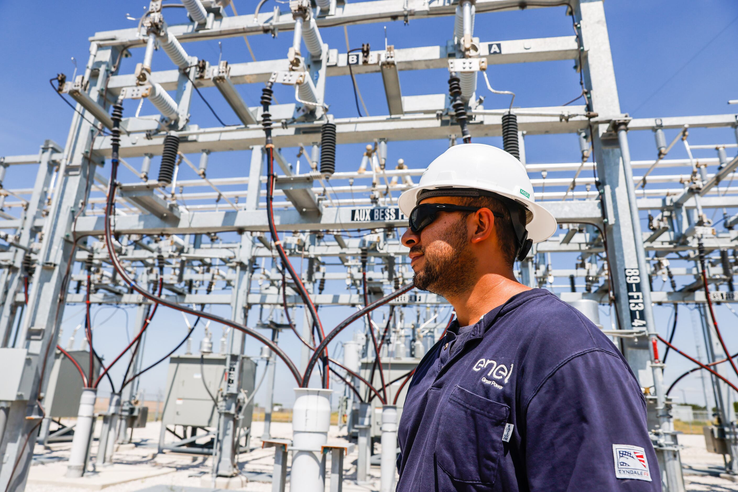 Jonathon Parras, site lead/interim manager for Enel Green Power at the substation at Lily...