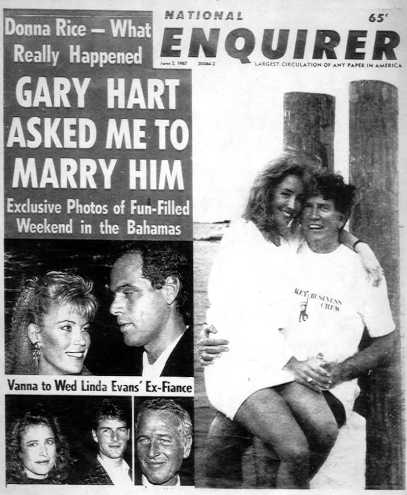 Gary Hart's scandal with Donna Rice ended his Democratic presidential run in 1988.