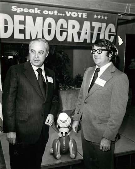 Robert Strauss (left) and Jim Mattox on Oct. 24, 1972. Mattox, a future congressman and...