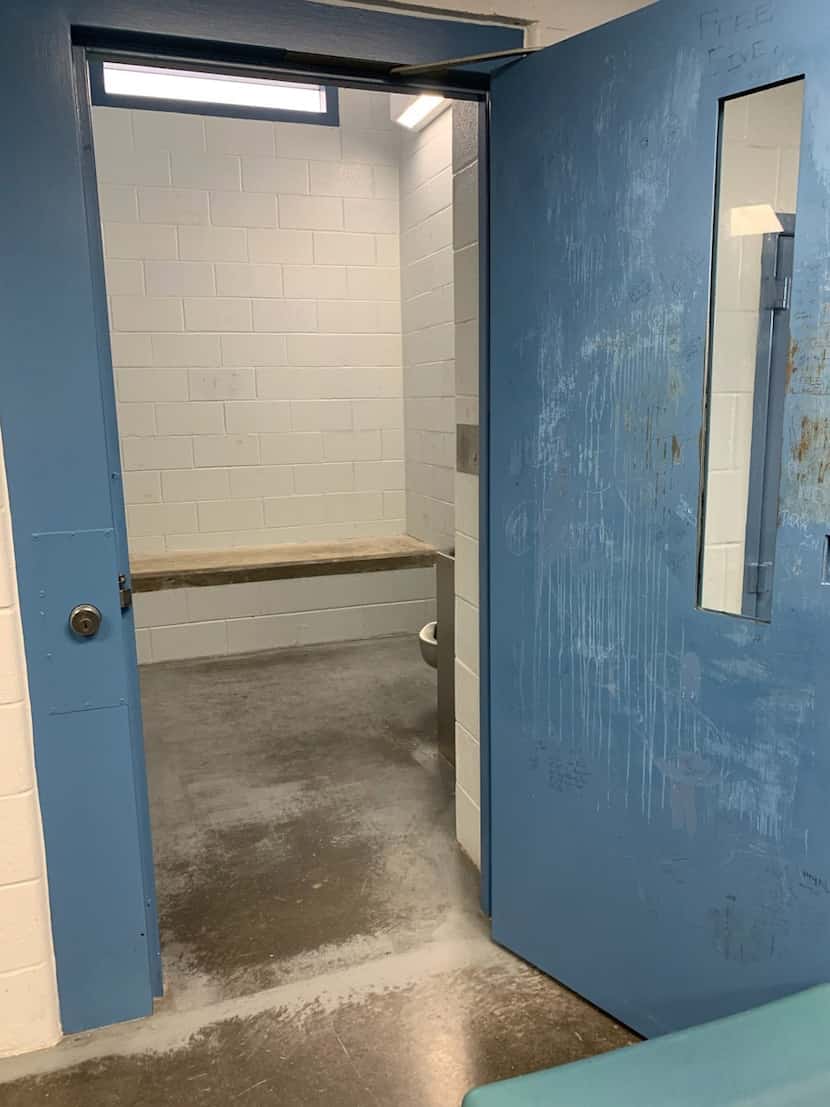 A cell like this is where children in the Dallas County juvenile detention center are kept...