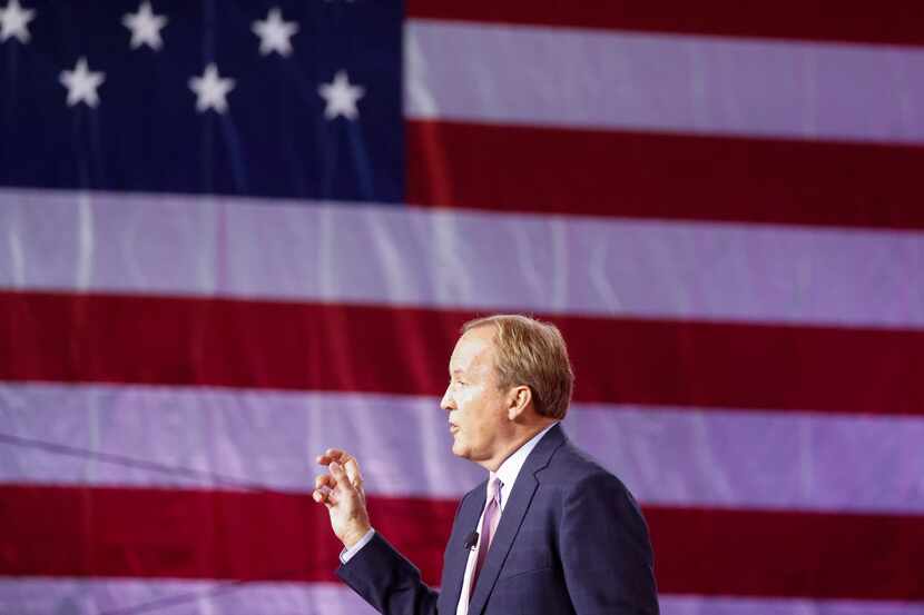 Texas Attorney General Ken Paxton speaks during the second day of the Conservative Political...