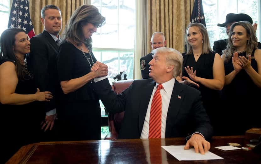 President Donald Trump congratulated Southwest Airlines Captain Tammie Jo Shults, who was...