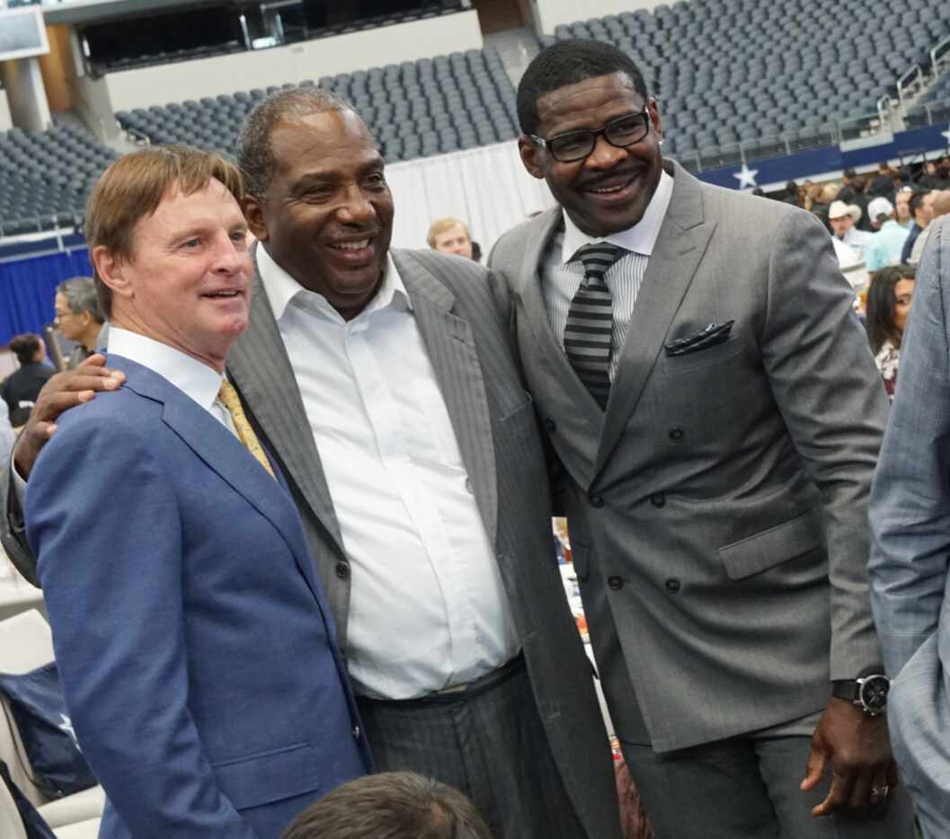 Mike Renfro, Senator Royce West and Michael Irving pose for a picture at the annual "Cowboys...