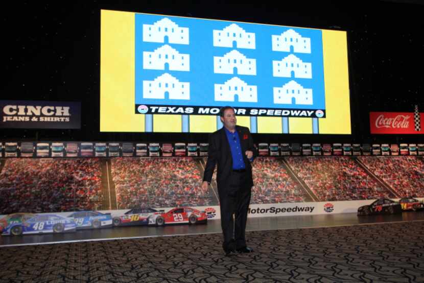 Texas Motor Speedway president Eddie Gossage unveils plans to build the world's largest HD...