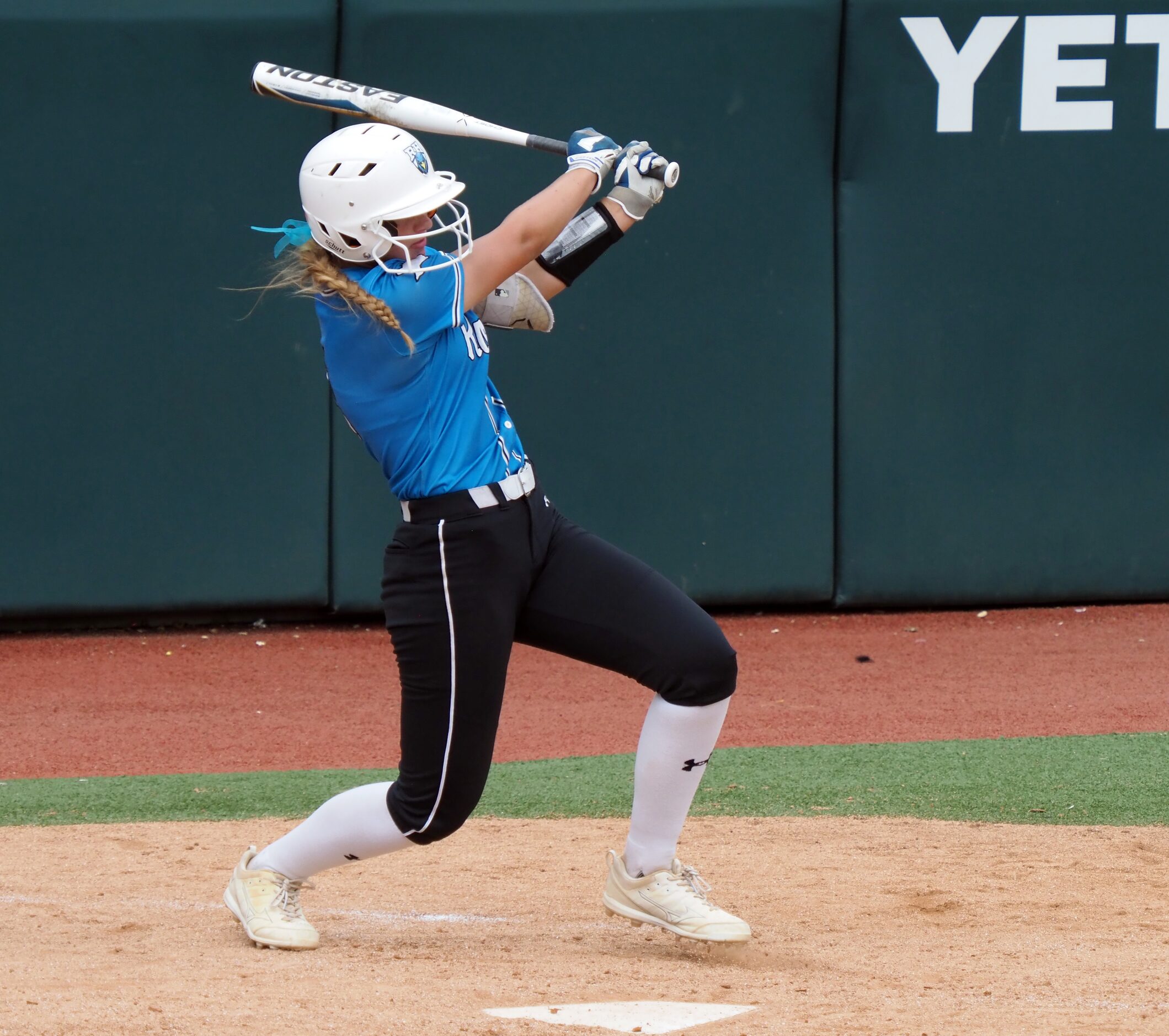 Prosper Rock Hill batter Ella Berlage gets a hit against Montgomery Lake Creek in the Class...