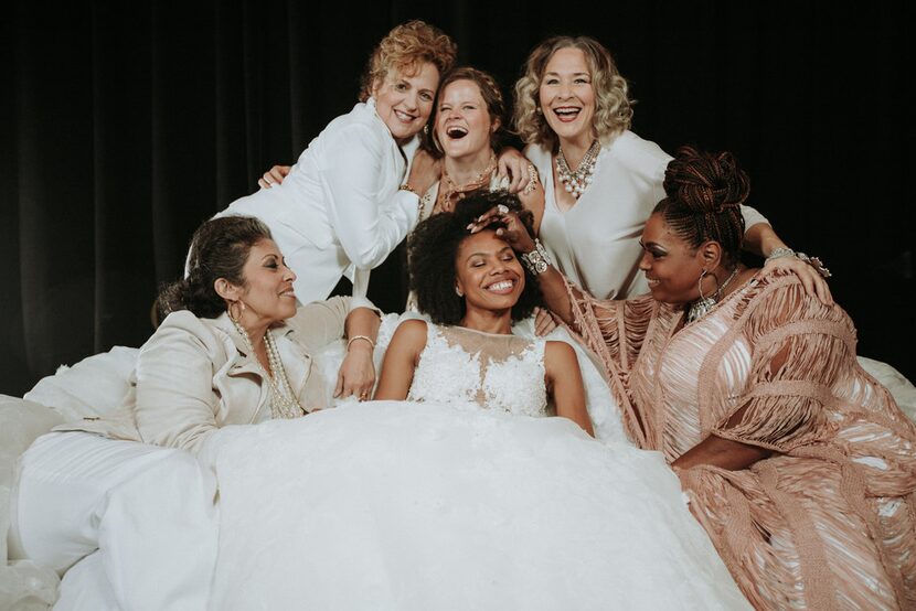 The cast of Dallas Theater Center's production of Steel Magnolias: (top row, from left)...