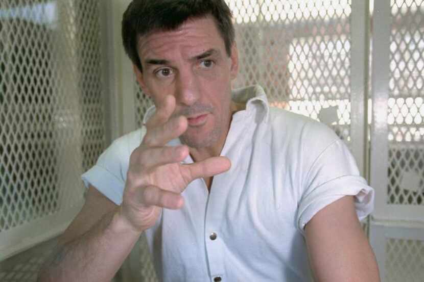 
Texas death row inmate Scott Panetti talks in 1999 during a prison interview in Huntsville...