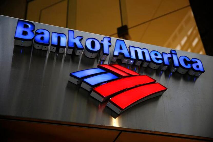 FILE - In this Jan. 14, 2014, file photo, a Bank of America sign is photographed in...