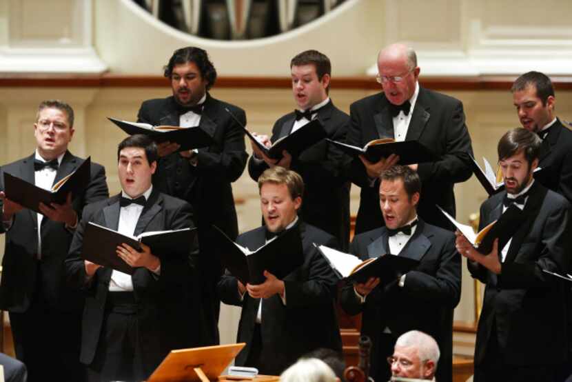 The Orpheus Chamber singers perform at Preston Hollow Presbyterian Church on Sunday.