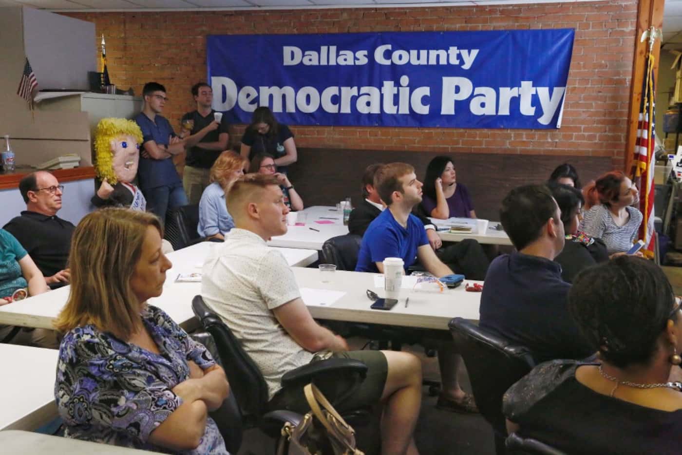 It was standing-room-only as Dallas Democrats watched  former FBI Director James Comey...
