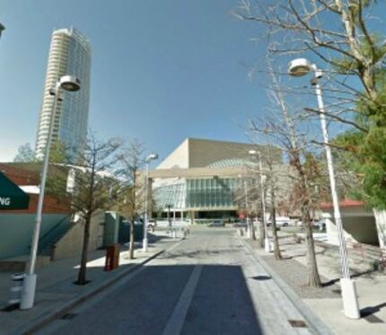  The view of the Meyerson from Crockett Street, where the trees never did much like the...