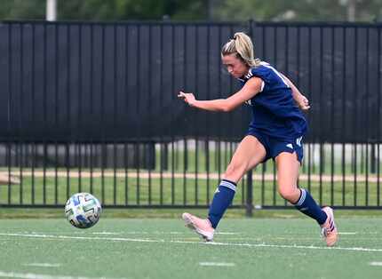 FC Dallas’ Kaitlyn Giametta scores a goal in the first half of a WPSL game between Oklahoma...