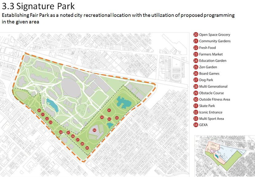  From the UTA study, what could be a park in Fair Park