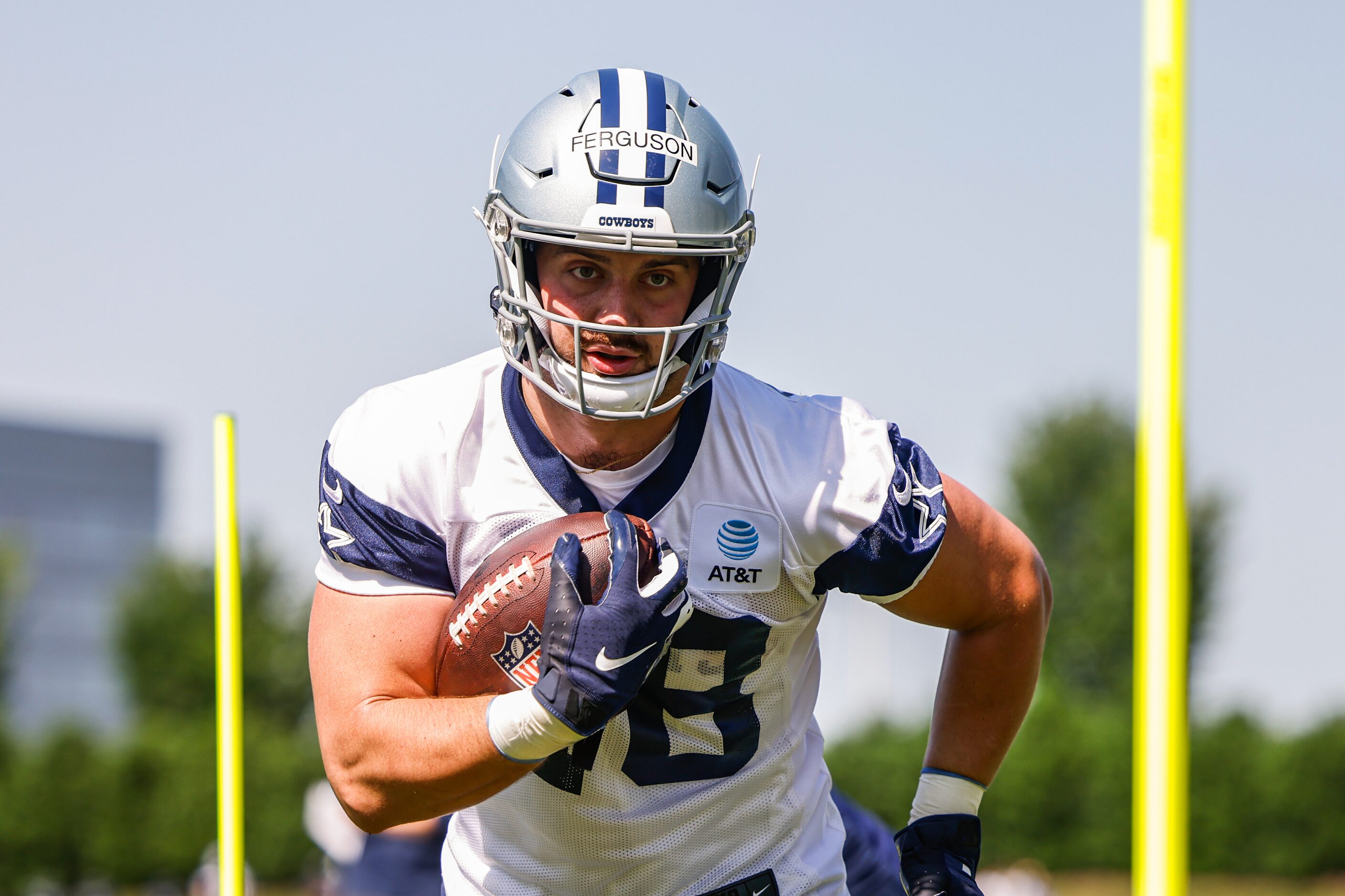 Dallas Cowboys tight end (48) Jake Ferguson during a Cowboys rookie minicamp at The Star in...