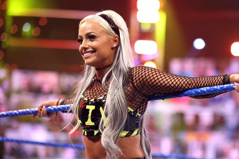 WWE's Liv Morgan makes her entrance on an episode of Friday Night Smackdown.