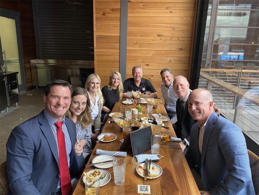 Some employees of Goranson Bain Ausley gather for a meal. The law firm guides people in...