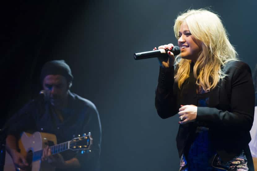 FILE - In this Oct. 10, 2013 file photo, Kelly Clarkson performs at Green Mountain Coffees...