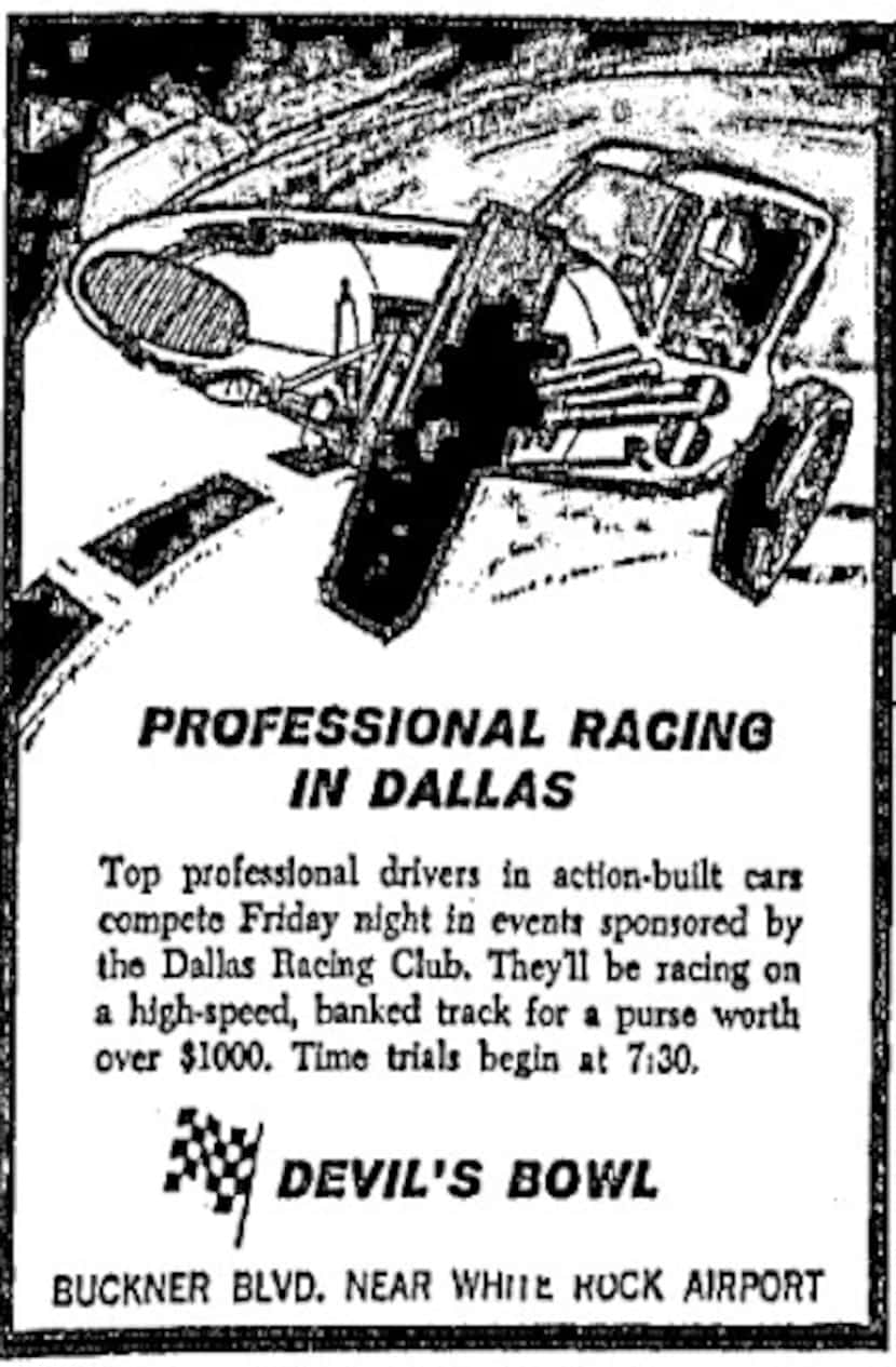 An advertisement for Dallas' Devil's Bowl from Aug. 23, 1963.