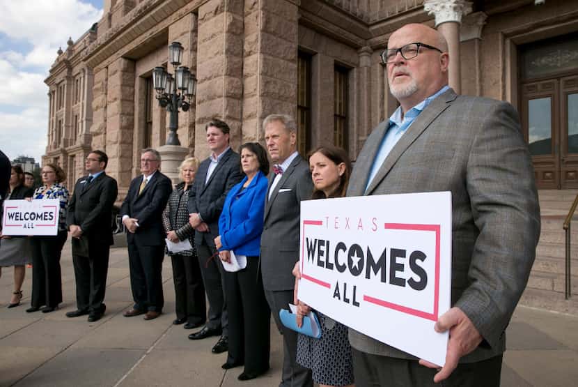 Brad Kent, chief sales and services officer for Visit Dallas, attended a news conference at...