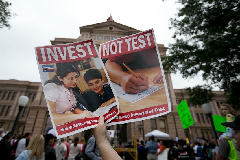 A Save Texas Schools rally held in Austin in the spring featured speakers who advocated to...