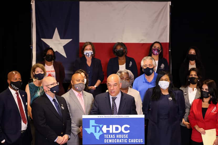 Texas House Democratic Caucus Chair Rep. Chris Turner of Grand Prairie,  joined by fellow...