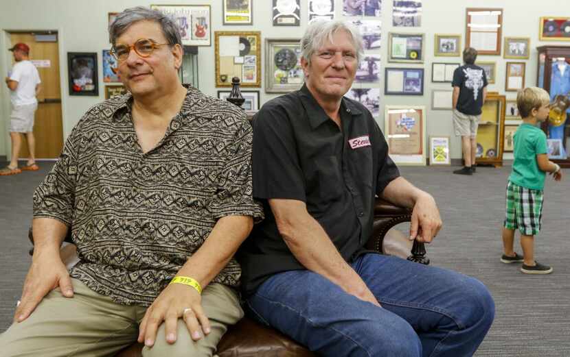 Founders George Gimarc (left) and Tom Kreason on opening night at the Texas Musicians Museum...