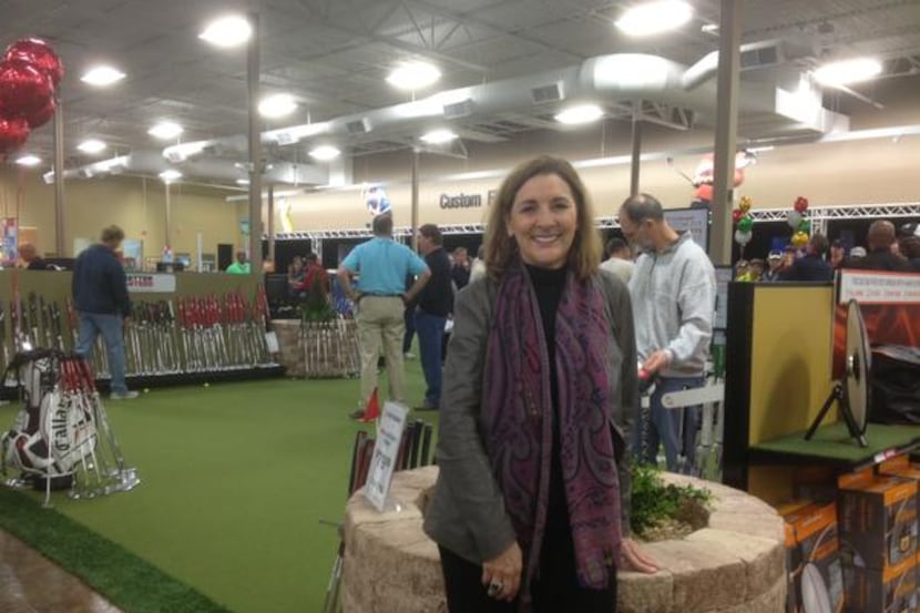 
Sue Gove, in Plano for a new store opening, traded diamond rings for golf swings after...