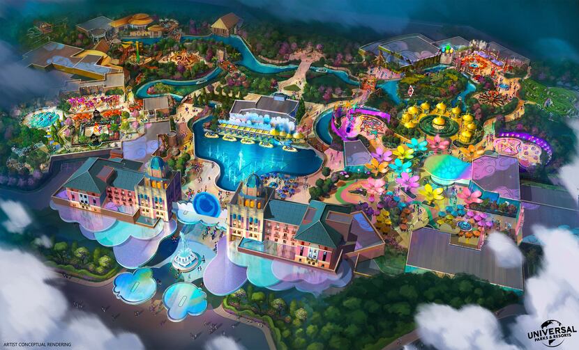 This artist rendering released on Jan. 11 by Universal Parks & Resorts, shows a mock-up of...