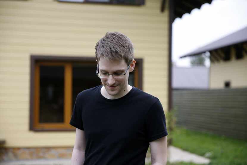 In this image released by Radius TWC, Edward Snowden appears in a scene from "Citizenfour,"...