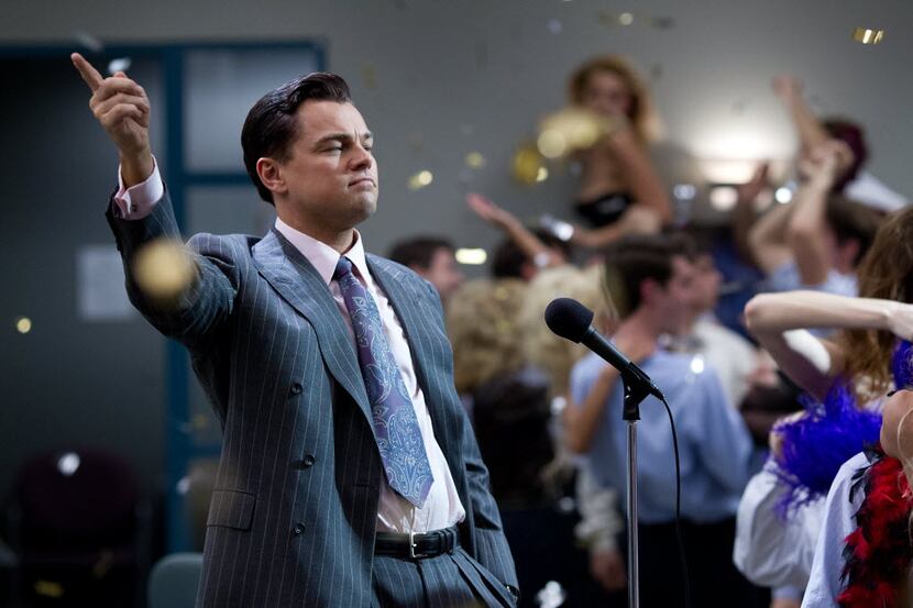 Leonardo DiCaprio is Jordan Belfort in The Wolf of Wall Street