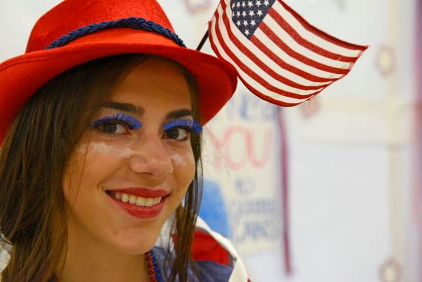 
Junior Sophia Rahimeh wears patriotic attire for ’Merica Monday in honor of forthcoming at...