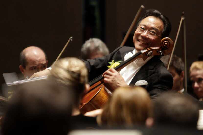 Yo-Yo Ma performed with the Dallas Symphony Orchestra at the Meyerson Symphony Center in...