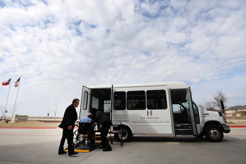 Envoy America picks up passengers at The Heritage at Twin Creeks in Allen.  Envoy America is...