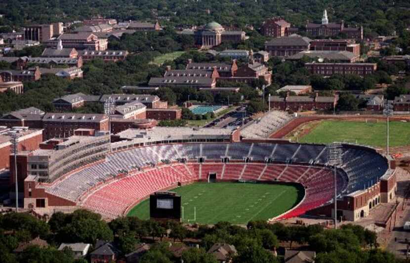 Gerald J. Ford Stadium at SMU, which architect Bryce Weigand helped plan and which is...