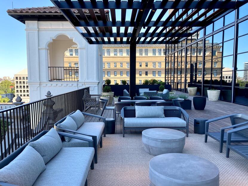 The rooftop terrace at the almost century-old Maple Terrace building in Uptown Dallas.