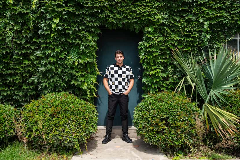 Kevin Rubén Jacobs outside of his ivy-clad Olivier François Galerie in Dallas' Exposition...