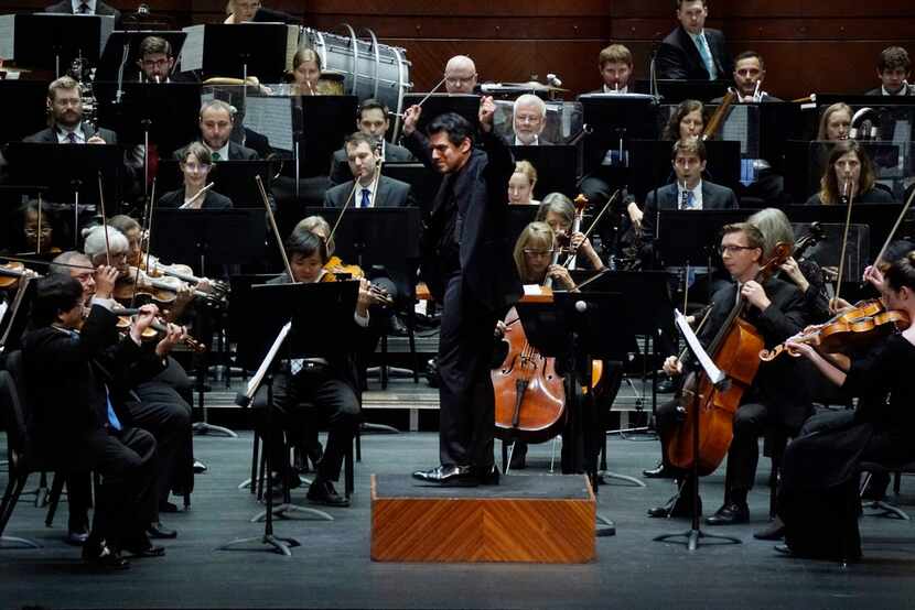 Conductor Miguel Harth-Bedoya directs the Fort Worth Symphony Orchestra playing Slava! A...