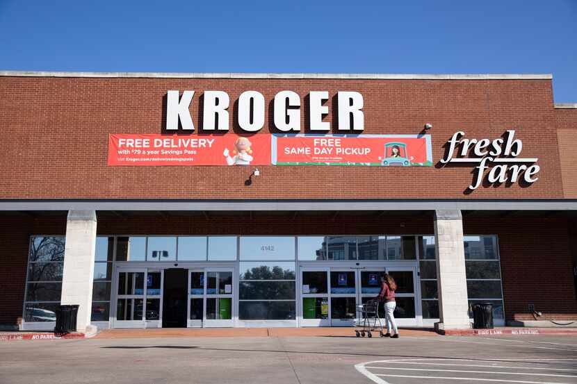 The exterior of the Oak Lawn Kroger grocery store on Cedar Springs Road in Dallas on...