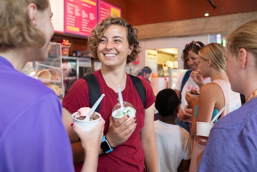 Meagan Gallagher, 19, smiles after receiving her order of custard with her sisters at Wild...