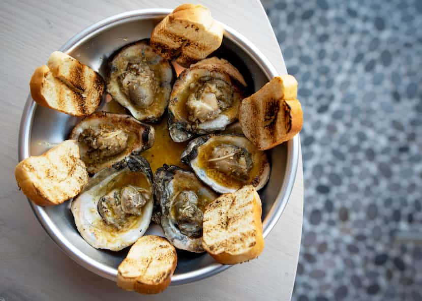 Chargrilled oysters from Krio in Oak Cliff are another great bite.