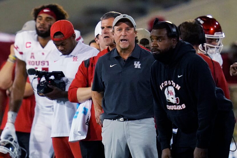 Houston head coach Dana Holgorsen during of an NCAA college football game against Tulsa,...