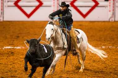 FILE: A member of the Tongue River Ranch team competes in the Ranch Vet event during a "Best...