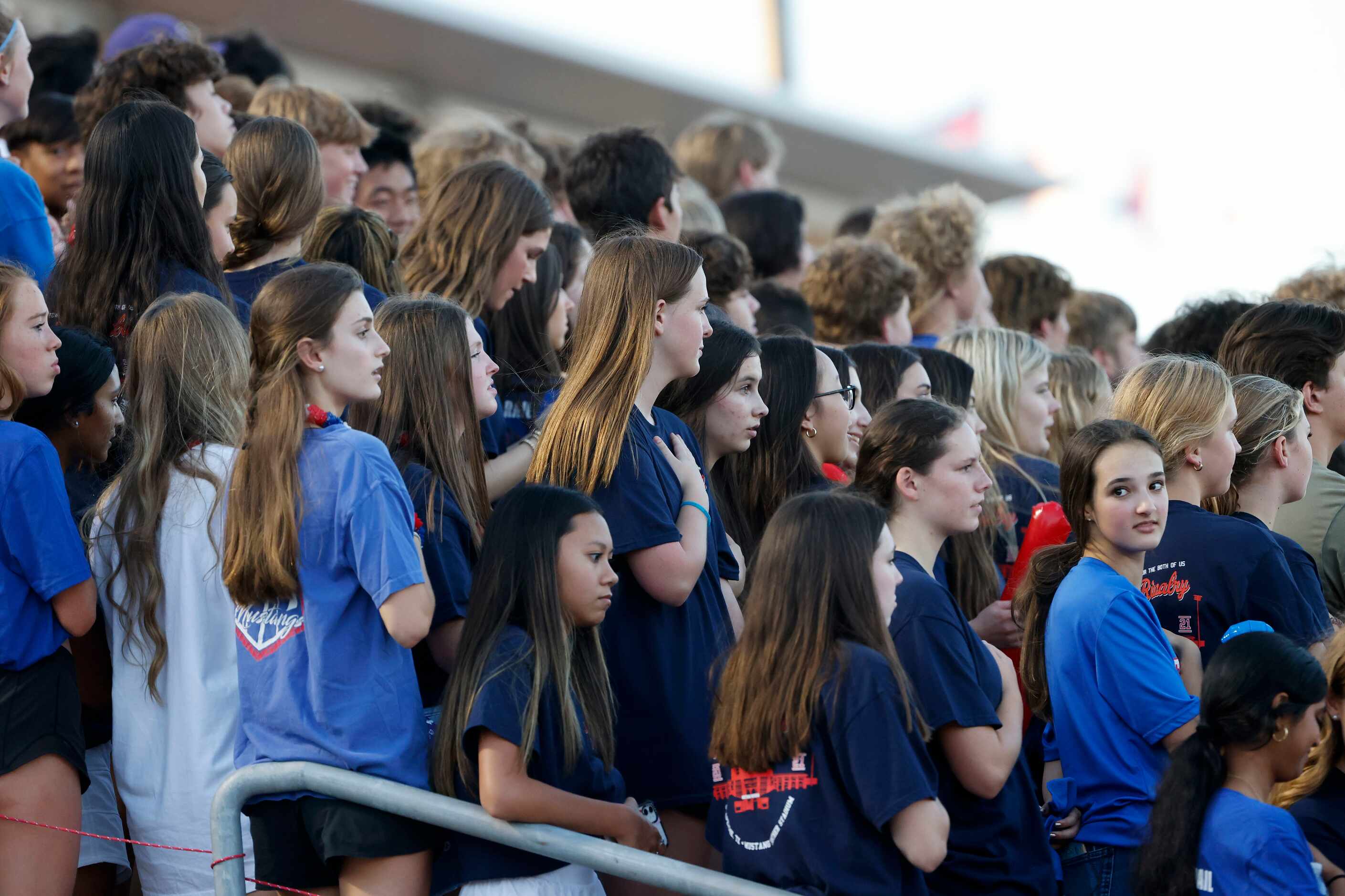 The Grapevine student section as they played Colleyville Heritage during the first half of...