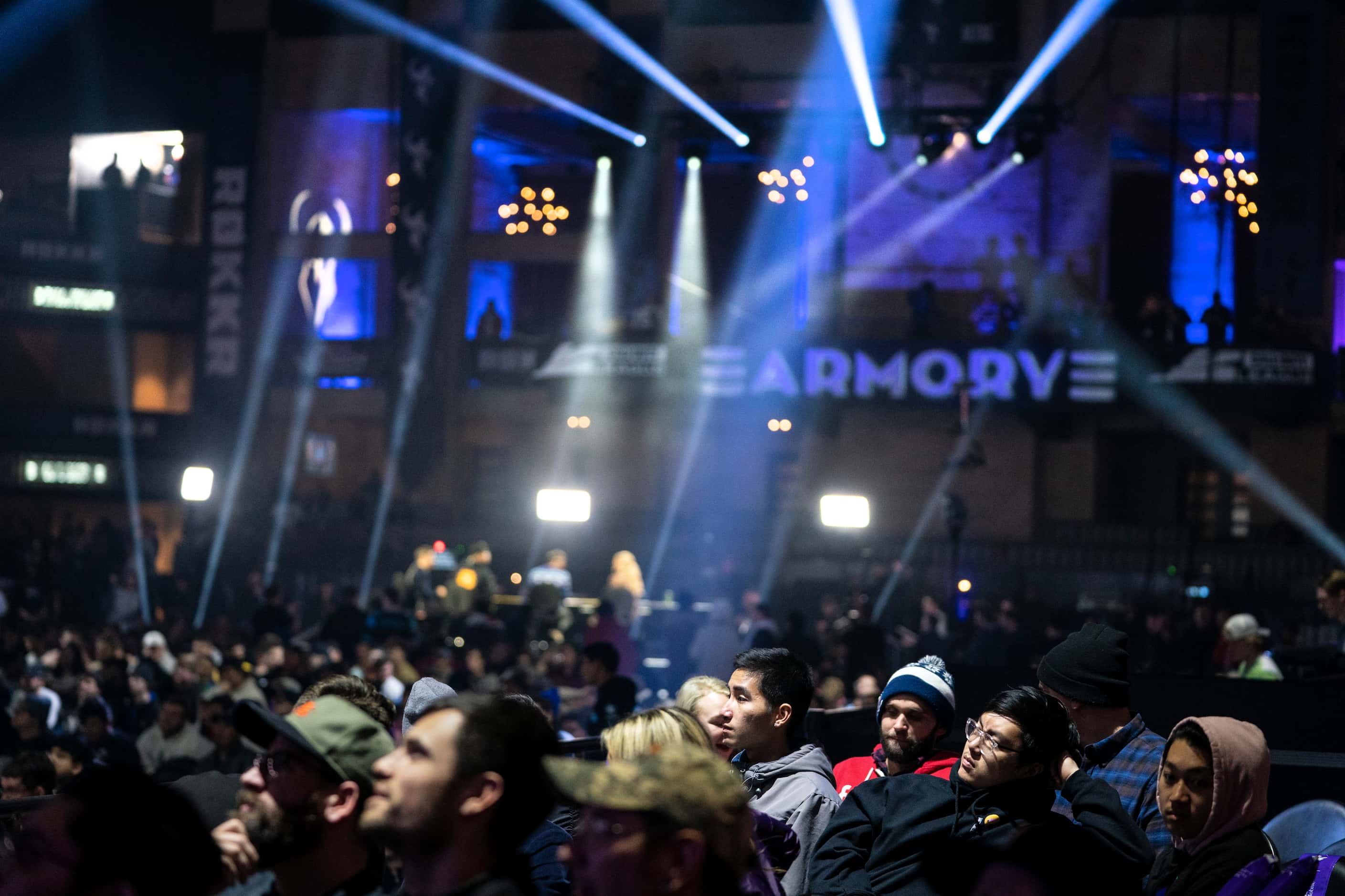 Fans wait for the start of Dallas Empire's match against Atlanta Faze in the Call of Duty...